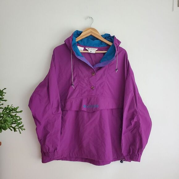 Columbia Jackets & Blazers - Vintage Columbia sportswear company purple and teal windbreaker jacket size XL